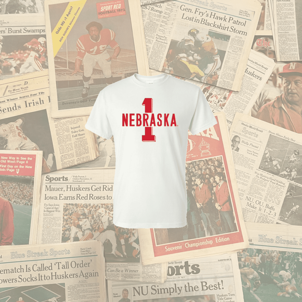 White #1 Nebraska T-Shirt