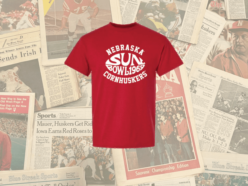 Nebraska Cornhuskers 1969 Sun Bowl T-shirt in red