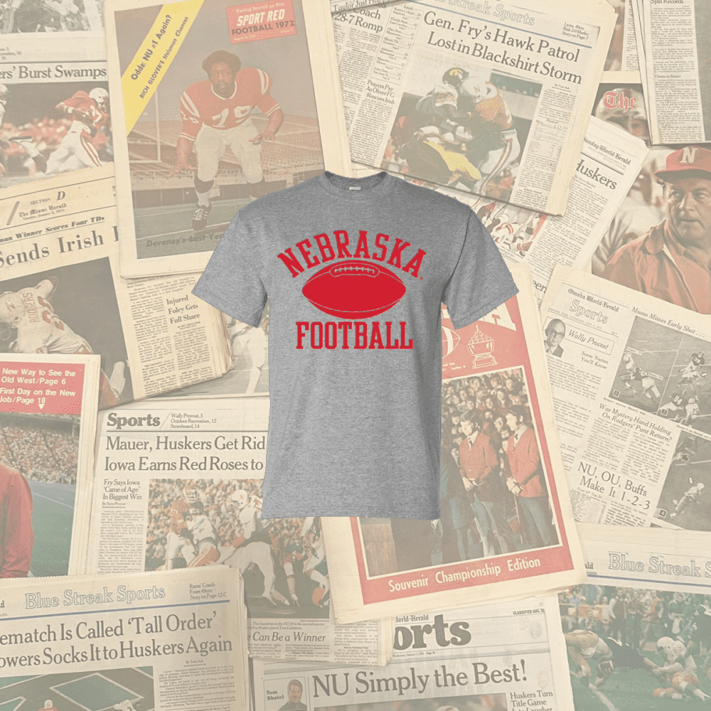 The Essential Nebraska Cornhusker Football t-shirt in grey